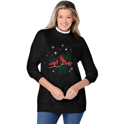 Woman Within Layered-Look Sweatshirt