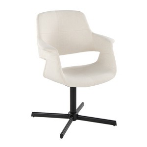 LumiSource Vintage Flair Swivel Accent Chair Black/Cream: Polyester Upholstery, Metal Frame, 250lb Capacity - 1 of 4