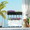 Resenkos Raised Garden Bed, Planter Box Outdoor,2 Pack 20 Inch Railing Flower Pots, Self-Watering Hanging Planter Box, Black - 4 of 4