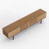Luck Live 86.6" Solid Wood TV Stand, Media Console with Storage Space, Natural Color - 3 of 4