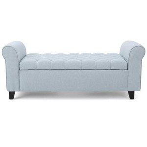 Okak Luxury Modern Storage Ottoman Bench with Rolled Arms Diamond Button-Tufted Storage Foot Rest Stool for Living Room,Entryway,Bedroom, Wheat - 1 of 4