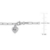 EVERLY JEWELRY | Sterling Silver 3mm Fancy Cut Oval Link Heart Bracelet, 7.5 inc - 2 of 4