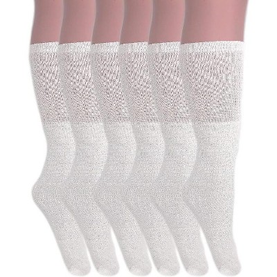 6 Pairs Men's and Women's Cotton Knee High Tube Socks Size 9-15 for Sports
