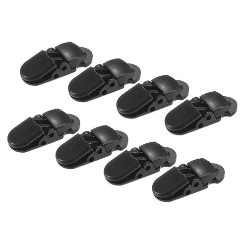 Unique Bargains Tent Clips Jaw Lock Grip Tarp Clamps Set Fastener for  Camping Canopy Outdoor Black Pack of 8