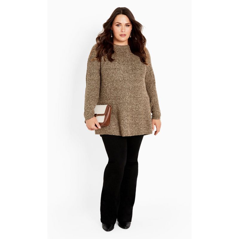 Women's Plus Size Tia Tunic Sweater - espresso | AVENUE, 2 of 8