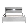 YOOCOZZ Full Size Wood Platform Bed with Built-in LED Light, Storage Headboard and Guardrail - Antique Grey - 2 of 4