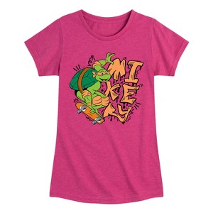 Girls' - Teenage Mutant Ninja Turtles - Mikey Fitted Short Sleeve Graphic T-Shirt - 1 of 4