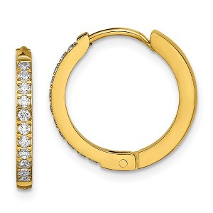 Chisel Stainless Steel Polished Yellow IP-plated with Preciosa Crystal Hinged Hoop Earrings - 1 of 4