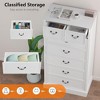 Whizmax 7 Drawers Farmhouse Dresser Chests, 52" Tall Wood Rustic Tall Chest of Drawers, Dressers Organizer Storage - 3 of 4