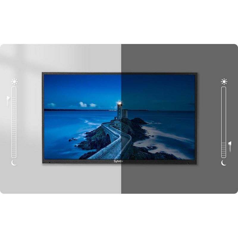 SYLVOX Outdoor TV, 55" Full Sun Outdoor Smart TV, 2000nits 4K UHD HDR, IP55 Waterproof Outside TV Built-in APP, Support WiFi Bluetooth(Pool Series), 4 of 8