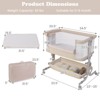 Infans Baby Bassinet Bedside Sleeper, Portable Crib with Wheels, 6 Adjustable Heights, Storage, Bed Side Bassinet for Infant Newborn, Beige - 2 of 4