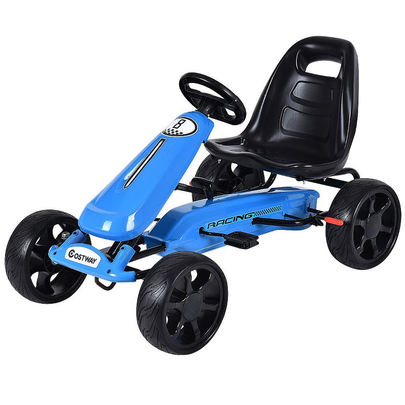 Costway Go Kart Kids Ride On Car Pedal Powered 4 Wheel Racer Stealth Outdoor Toy, 1 of 9