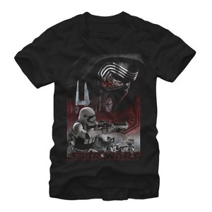 Men's Star Wars The Force Awakens Kylo Ren Stormtroopers Battle T-Shirt - 1 of 4
