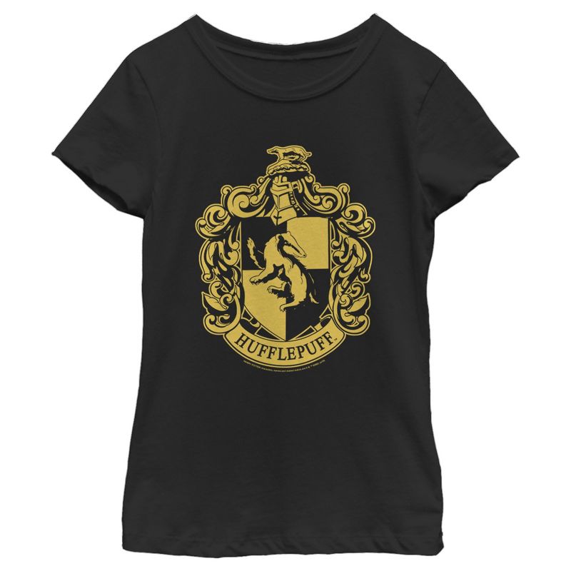 Girl's Harry Potter Hufflepuff House Crest T-Shirt, 1 of 4