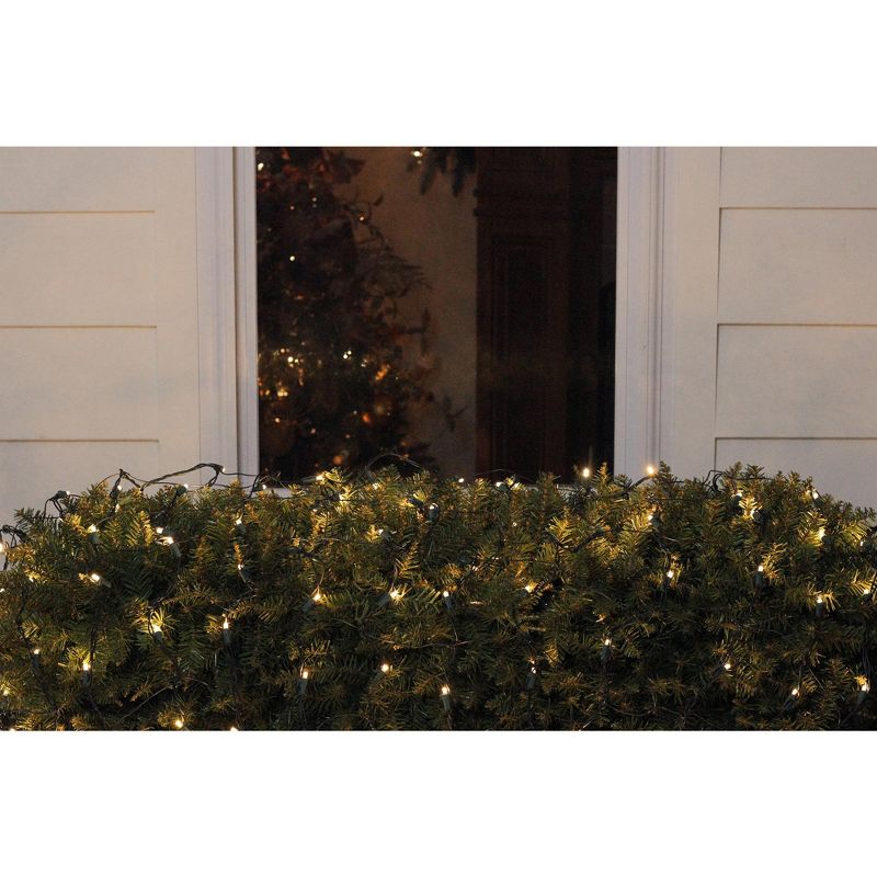 Northlight 150ct LED Wide Angle Christmas Net Lights Warm White - 24' Green Wire, 2 of 4