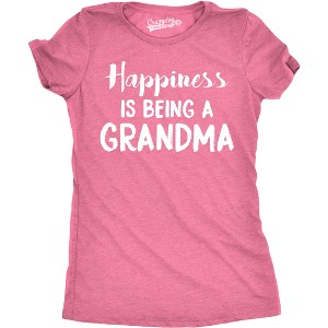 Womens Happiness Is Being a Grandma T shirt Funny Cute Nana Grandmother Gift - Crazy Dog Women's T Shirt - 1 of 4