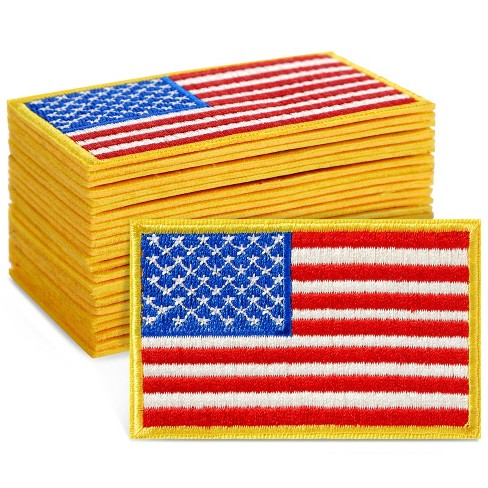 Flag Patch: United States of America - 2 by 3 inches gold merrowed edge