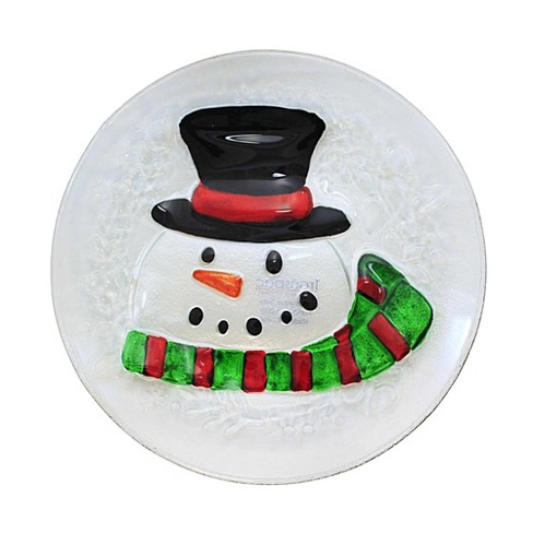 Glass christmas clearance plates