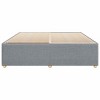 vidaXL Upholstered Bed Frame - Light Gray King Size Fabric Bedstead with Sturdy Slat Support and Pine Wood Legs for Bedroom - 3 of 4