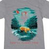IT Movie (2017) Red Balloon Yellow Mac You'll Float Too Women's Heather Gray Short Sleeve Sleep Shirt - 2 of 3
