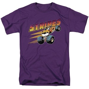 Blaze And The Monster Machines Stripes Badge Adult T-Shirt Purple 5X Large - 1 of 4