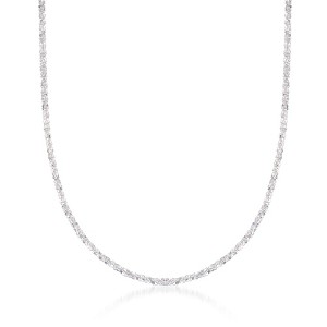 Ross-Simons Italian 2mm Sterling Silver Crisscross-Chain Necklace - 1 of 4
