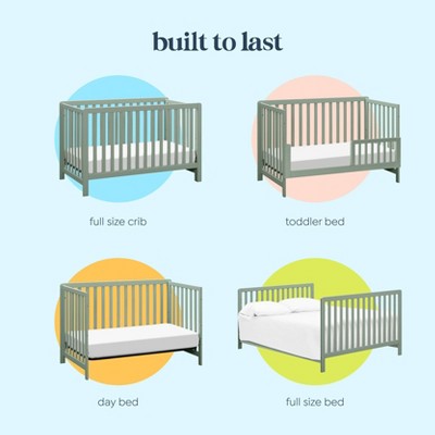 Light Sage 4-in-1 Convertible Crib with Clean Lines
