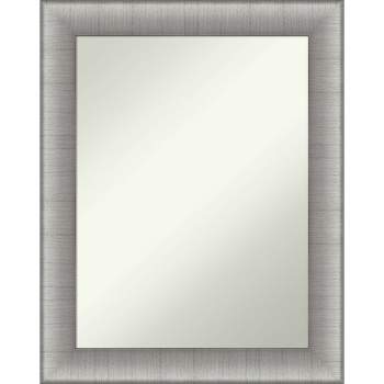 23" x 29" Non-Beveled Elegant Brushed Pewter Wall Mirror - Amanti Art