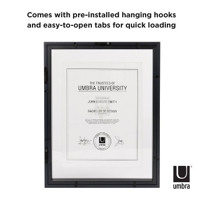Classic Black 11x14 Wood Floating Document Frame