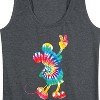 Women's - Disney - Mickey Silhouette Peace Tie Dye Graphic Racerback Tank - image 2 of 4