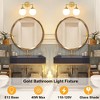 POWLIG 14.17-in 2-Light Gold Dimmable Bathroom Vanity Light with 5.9in Milk Opal Glass Globe Shade - 4 of 4