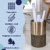 happimess Asher Modern 4.13-Gallon 2-Tone Faux Wicker/Metal Cylinder Waste Basket - 4 of 4