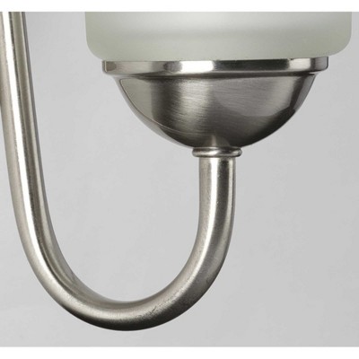 Brushed Nickel 8" Bath Wall Light with Etched Glass Shade