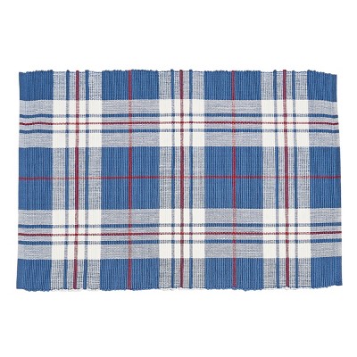 C&F Home Parker Blue & Red Cotton July 4th Woven Placemat Set of 6