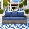 Yardgrace 3-Seat Plush Cushioned All-Weather Outdoor Wicker Sofa - 2 of 4