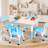 homfan Modern Kids Table,1 Table and 4 Chairs Set with Non-Slip Legs&Organizer Graffiti Desktop,Preschool Activity Kids Desk for Ages 2-10 - 2 of 4