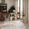 KTMBDW Bar Table and Chairs Set, 2-Layer Table & 2 Stools with Backrest, Round Table Set for Living Room, Kitchen - 2 of 4