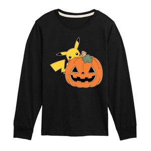 Boys' - Pokémon - Pikachu Pumpkin Long Sleeve Graphic T-Shirt - 1 of 4