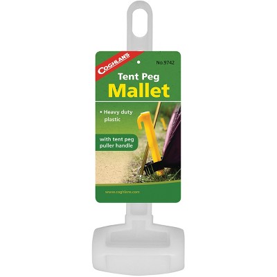 Coghlan's Tent Peg Mallet with Camping Stake Puller Handle, Heavy Duty Plastic