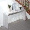 Okak 59IN Waterfall-Style Entryway Table with Wood Beads, Console Table with Minimalism Design, Accent Table for Hallway, Living Room, White - 3 of 4