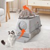 Stainless Steel Cat Litter Tray with Lid, Extra Large Metal Litter Box with High Sided Enclosure & Scoop, Easy to Clean - 3 of 4
