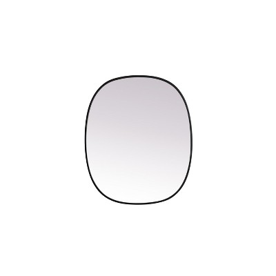 Elegant Lighting Metal Frame Oval Mirror 30x36 Inch in Black