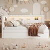 Twin Platform Bed Modern Upholstered with Decorative Component and Trundle for Bedroom 44in Wide - 3irtyhousy - 3 of 4