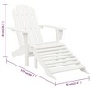 vidaXL Solid Wood Patio Chair with Ottoman, White Garden Chair, Weather-Resistant Outdoor Furniture, Easy Assembly, Vintage Design - 2 of 4