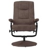 vidaXL Faux Suede Leather Swivel Recliner and Ottoman Set - Adjustable Backrest, Easy-to-Clean Brown Leatherette Upholstered Armchair - 3 of 4