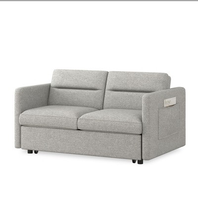 NicBex 54.5 Inch Loveseats Sofa Bed with Pull-out Bed,Adjsutable Back and 2 Arm Pocket for Living Room,Apartment,Office