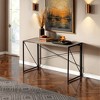 FurnitureR Foldable Industrial Desk with Rustic Wood Grain Top,Sturdy Metal Frame, Space-Saving Design for Home Office, Study, Dorm, Apartments - 2 of 4