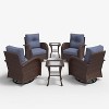 LayinSun Outdoor Patio Furniture Set, Brown Rattan Wicker Sectional Swivel Rocker Chairs Sets - 2 of 4