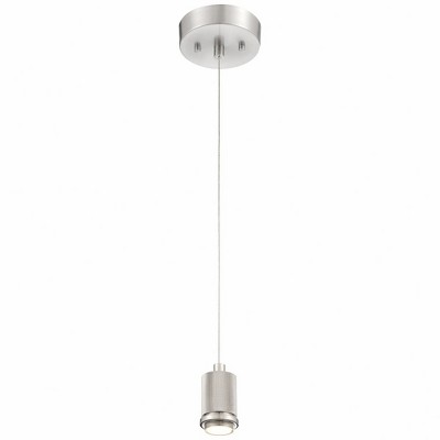 Mini Brushed Steel and Glass LED Globe Pendant Light