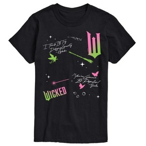 Men's - Wicked - Scatter Lyrics Oversized Short Sleeve Graphic T-Shirt - 1 of 4
